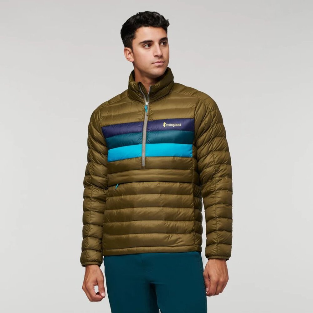 Cotopaxi Men's Fuego Down Pullover Jacket - XL, Oak Stripe - Stained